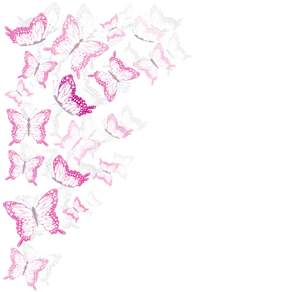 Pink butterflies background — Stock Vector