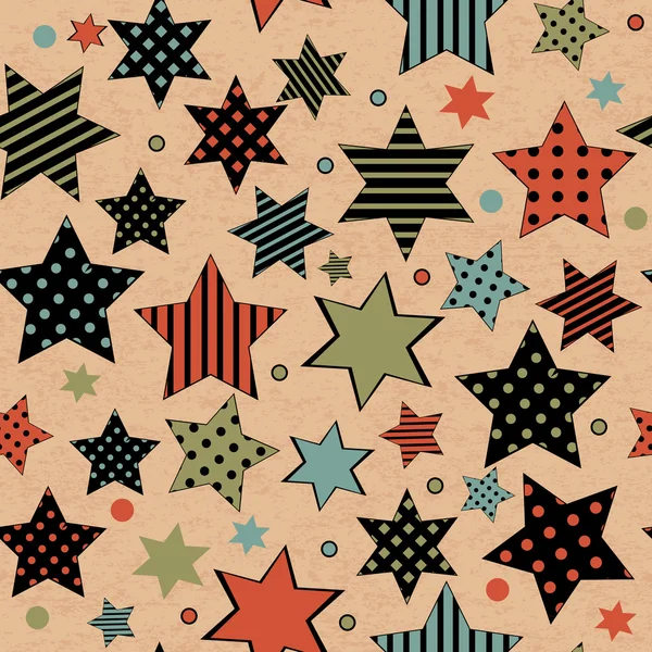 Vintage naadloos met sterren — Stockvector