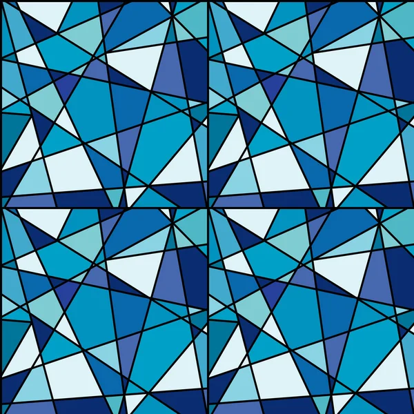 Sfondo senza cuciture con mosaico blu fatto di forme geometriche — Vettoriale Stock