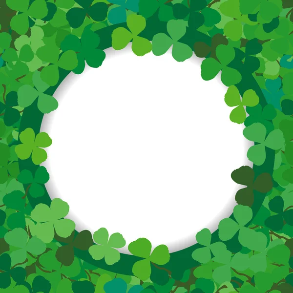 Round frame of clovers — Stock Vector