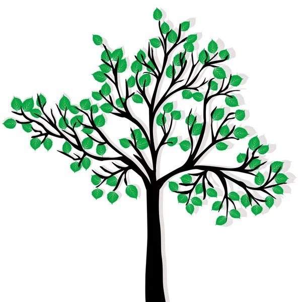 Green tree isolated over white background — Stock Vector