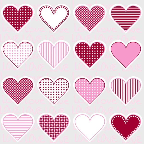 Láska pozadí srdce rámečky na růžové, vzor pro holčičku — Stockový vektor