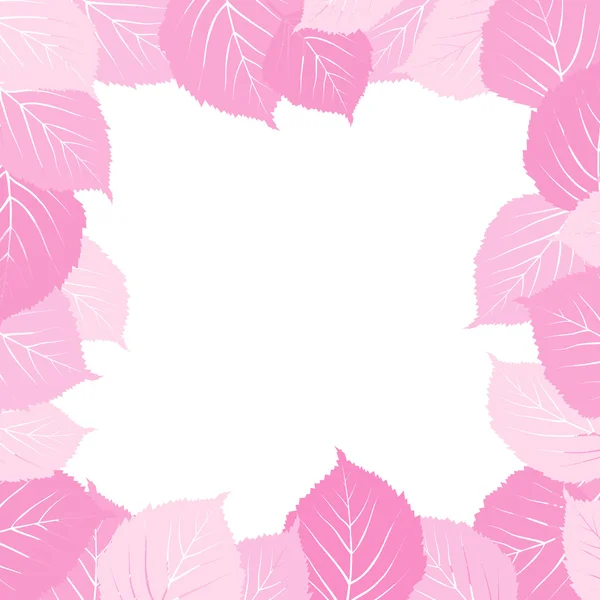 Pink leaves frame — Stock Vector