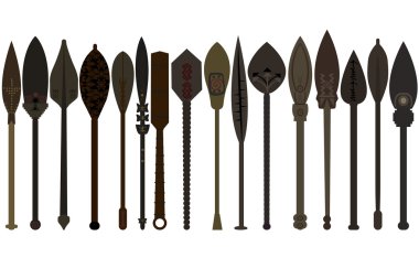 Set of wooden paddles clipart