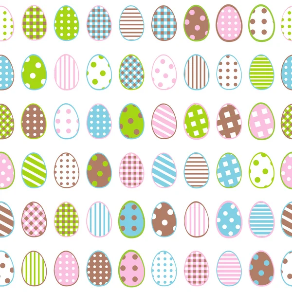 Easter wrapping paper with patterned eggs on white background — Stock Vector