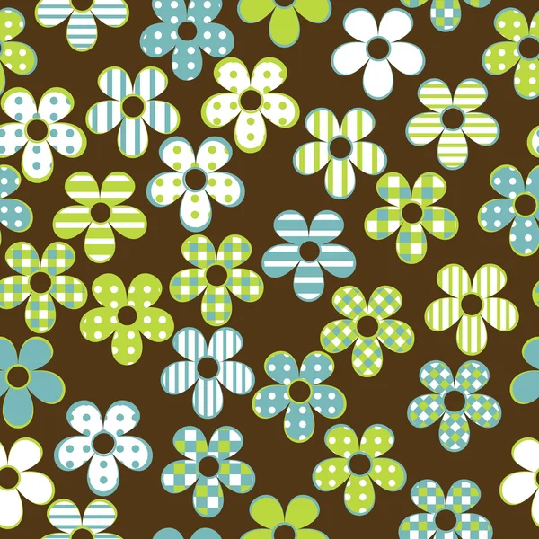 Floral naadloos met patroon bloemen — Stockvector