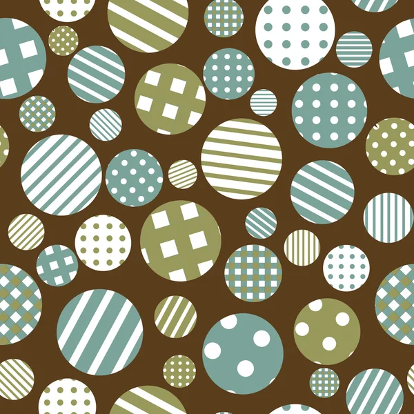 Seamless background with patterned round shapes — Stock Vector