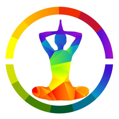 Beyaz arka plan üzerinde izole yoga simgesi