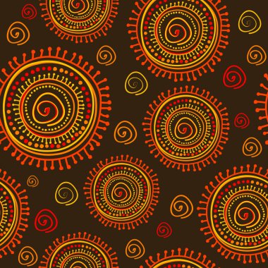 Kabile stilize güneş süsleme seamless modeli