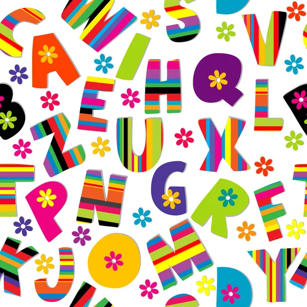 Alfabeto feliz sin costura — Archivo Imágenes Vectoriales
