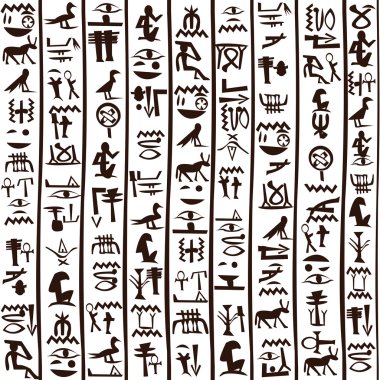 Egyptian hieroglyphics seamless background  clipart