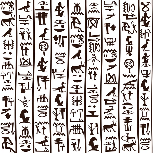 Egyptian hieroglyphics sem costura fundo —  Vetores de Stock