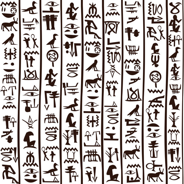 Egyptian hieroglyphics seamless background 
