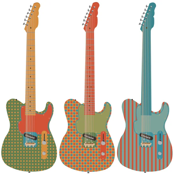 Conjunto de guitarra retro — Vetor de Stock