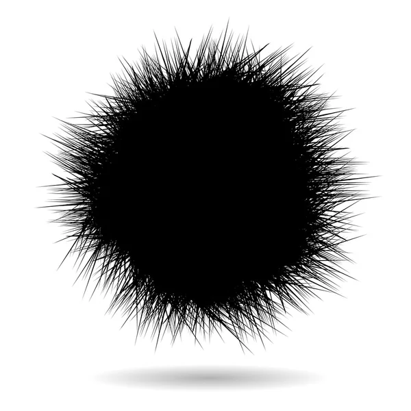 Μπάλα μαύρο γρασίδι σε λευκό φόντο — Διανυσματικό Αρχείο
