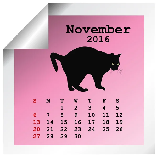 November 2016 Calendar — Stock Vector