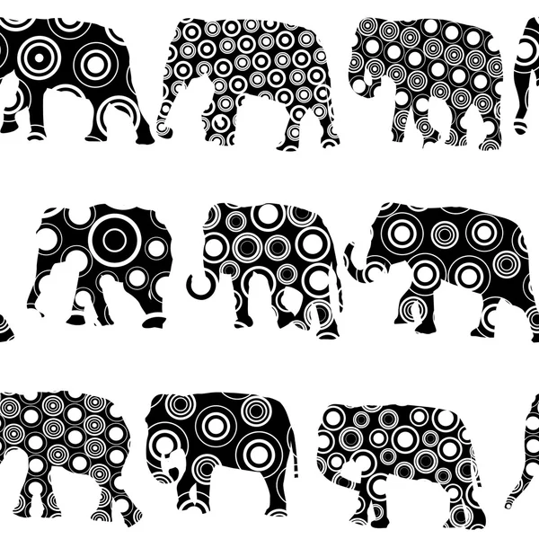 Ornate patterned elephantes — Stock Vector