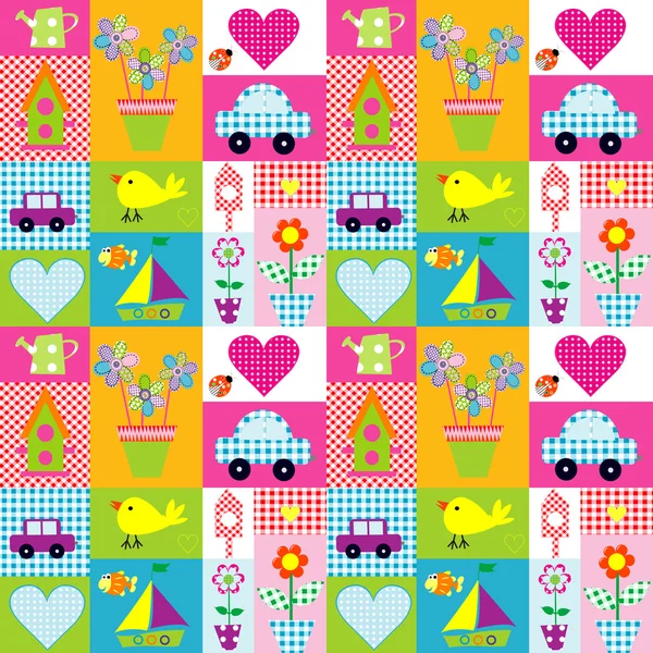 Gift wrapping paper background for kids — Stock Vector