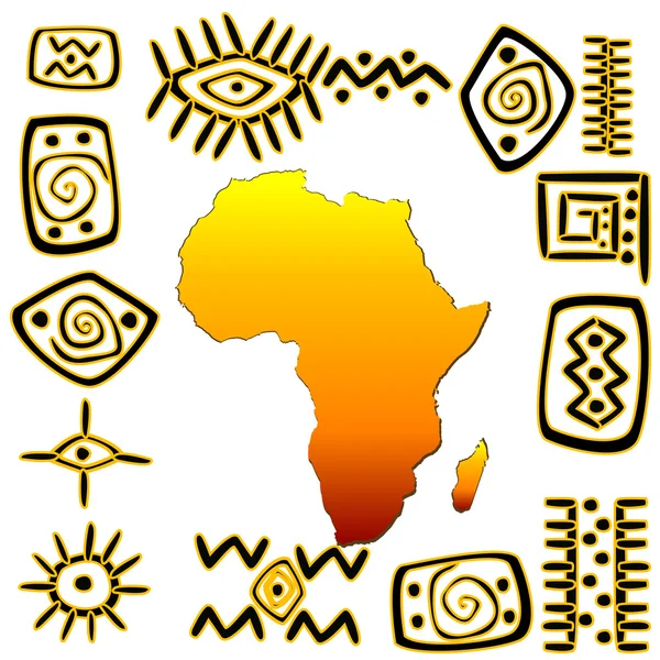 Conjunto de símbolos africanos — Vetor de Stock
