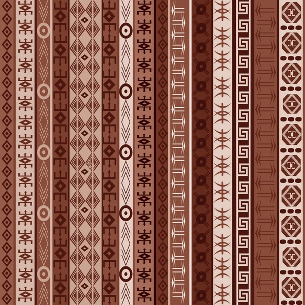 Tapis brun avec des éléments africains — Image vectorielle