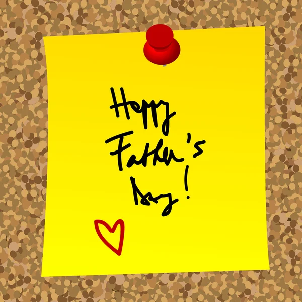 Papier opmerking met Happy Father'S Day bericht — Stockvector