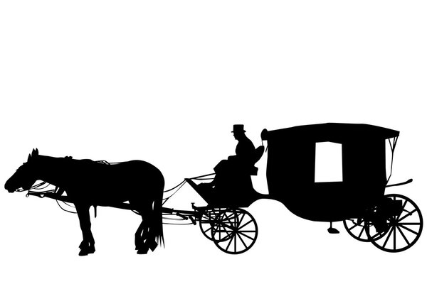 Vintage carriage with coachman 