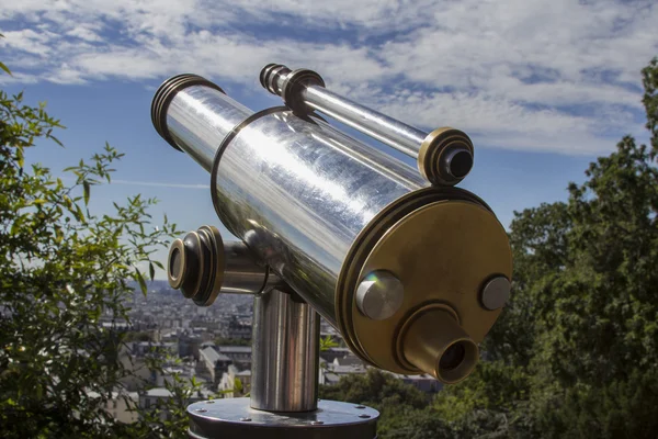 Close-up of a telescope. Sacre-Coeur. Paris. France. Stock Image