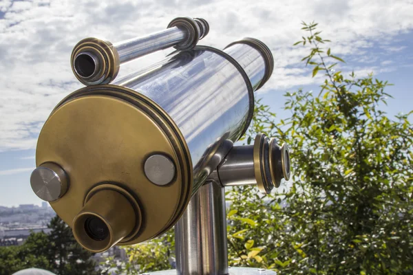 Close-up of a telescope. Sacre-Coeur. Paris. France. Stock Picture