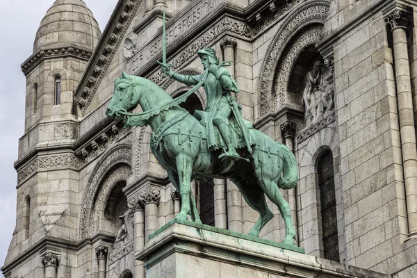 Equestrian Statue of Saint Joan of Arc. Sacre-Coeur. Stock Photo