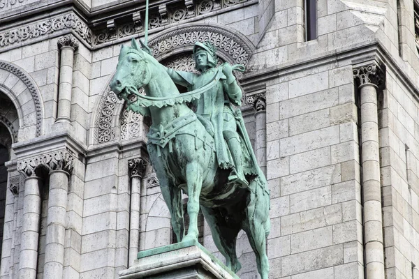 Jezdecká socha sv. Johanka z Arku. Sacre-Coeur. Stock Snímky