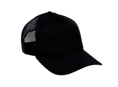 Beyaz arka planda siyah beyaz spor şapkası izole edildi