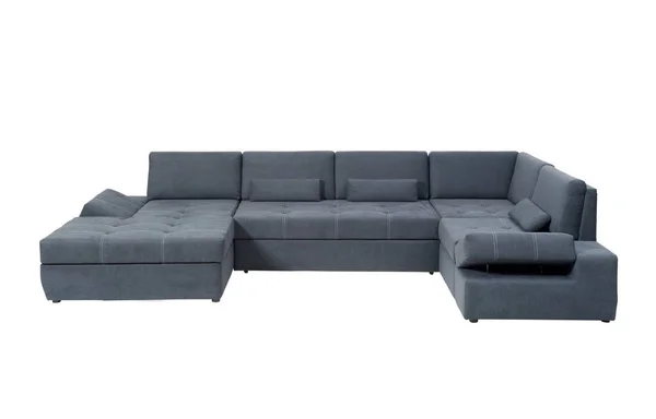 Large Gray Sofa White Background Isolated — Photo
