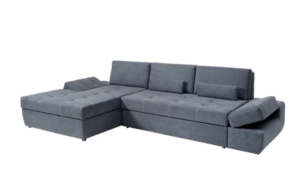 Large Gray Sofa White Background Isolated — Stock Photo, Image