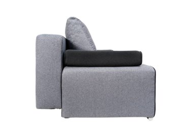 Beyaz arka planda gri kanepe, izole.