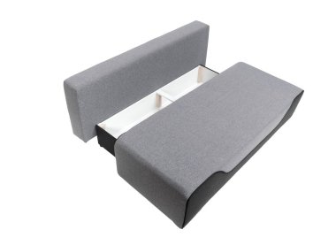 Beyaz arka planda gri kanepe, izole.