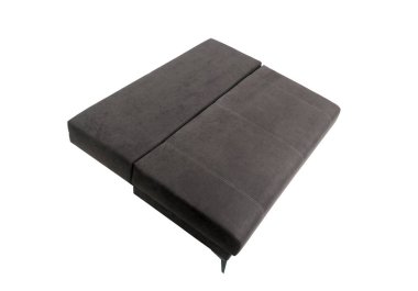 Beyaz arka planda koyu kahverengi kanepe.