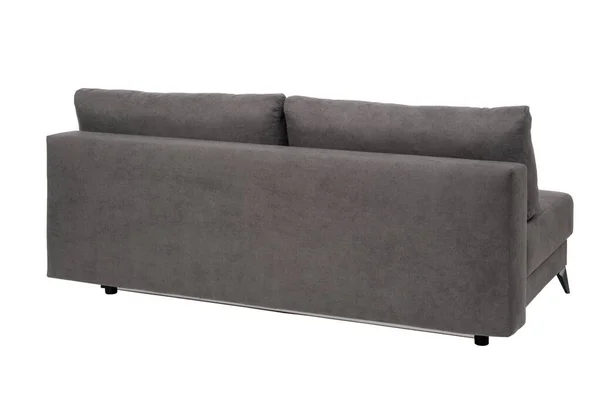 Dunkelbraunes Sofa Auf Weißem Hintergrund Isoliert — Stockfoto