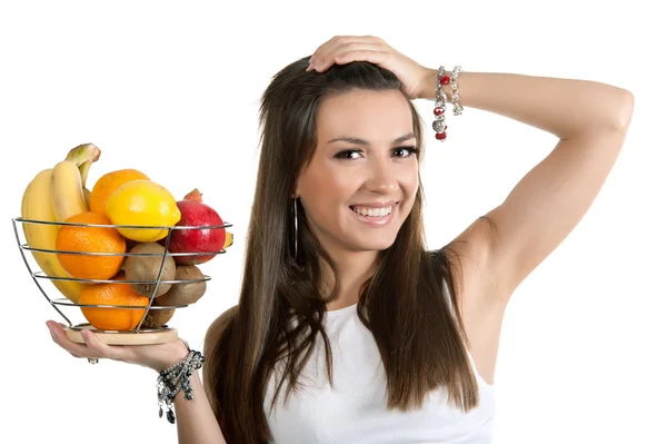 Menina sexy com frutas — Fotografia de Stock