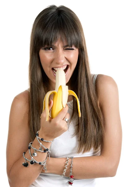 Sexy fille avec banane — Photo