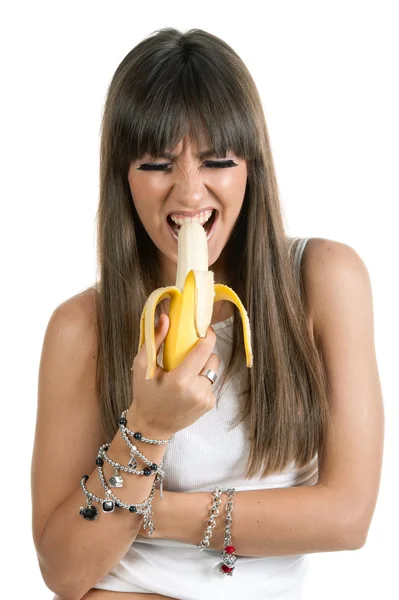 Szexi lány banánnal — Stock Fotó