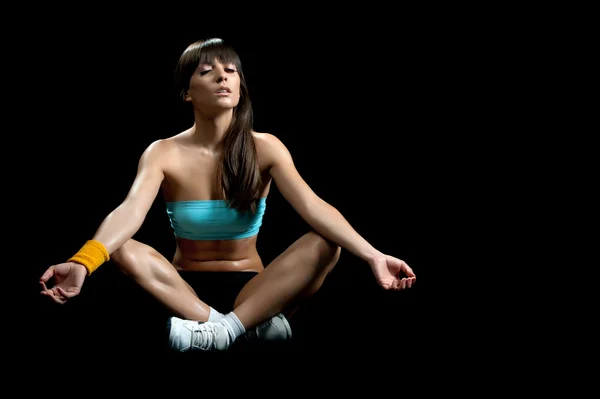 Hübsche Fitness-Frau in Sportbekleidung — Stockfoto
