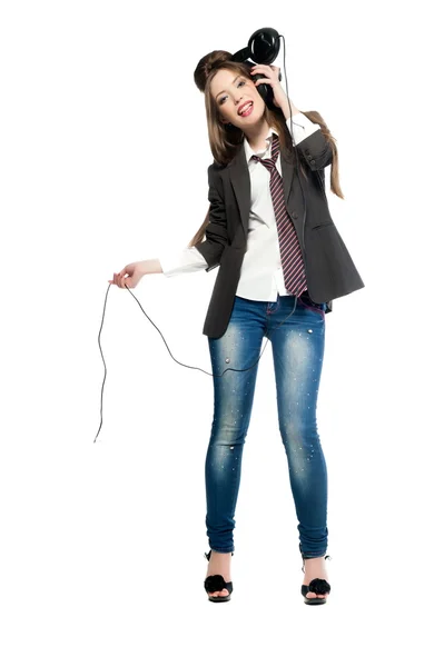 Sexy girl  in headphones — Stock Photo, Image