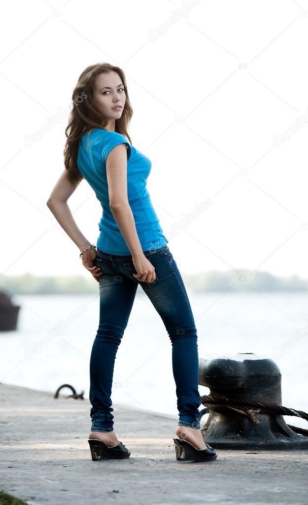 Girl posing on berth
