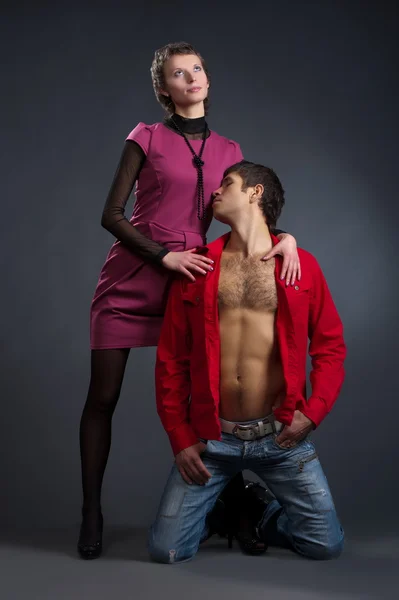 An and pretty girl posing in studio — Stock Photo, Image