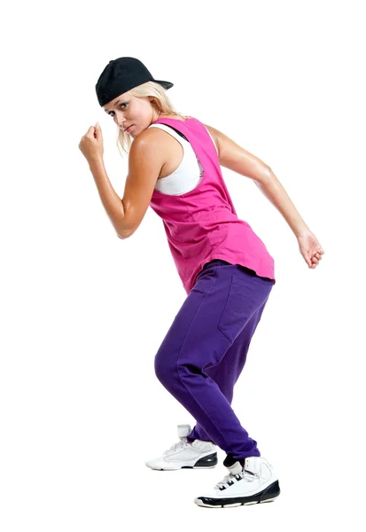Menina dançarina loira em roupas esportivas — Fotografia de Stock