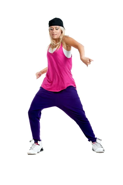 Blonde dancer girl in sporty clothes — Stock Photo, Image