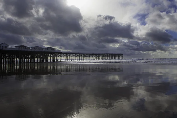 Solnedgång på pacific beach — Stockfoto