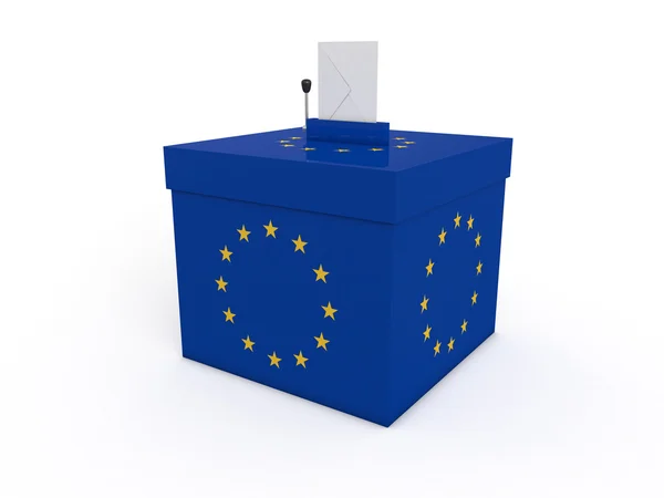 Caja de votación con bandera europea — Foto de Stock