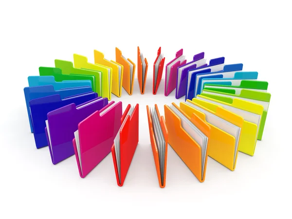 Color wheel concept folders, 3D illustration — Stock Photo, Image