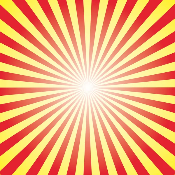 Sunburst achtergrond geel en rood — Stockvector